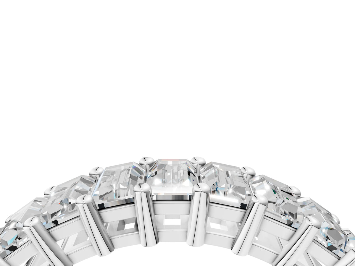 Platinum Baguette cut diamond Half Eternity Band with Shared Prong Setting_16