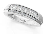 Platinum Bar-Set Princess Cut Diamond Pavé Band_13