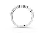 Platinum Bezel Set Marquise and Round Diamond Stackable Band_15