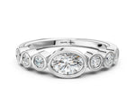 Platinum Bezel Set Oval Diamond Half Eternity Band_12