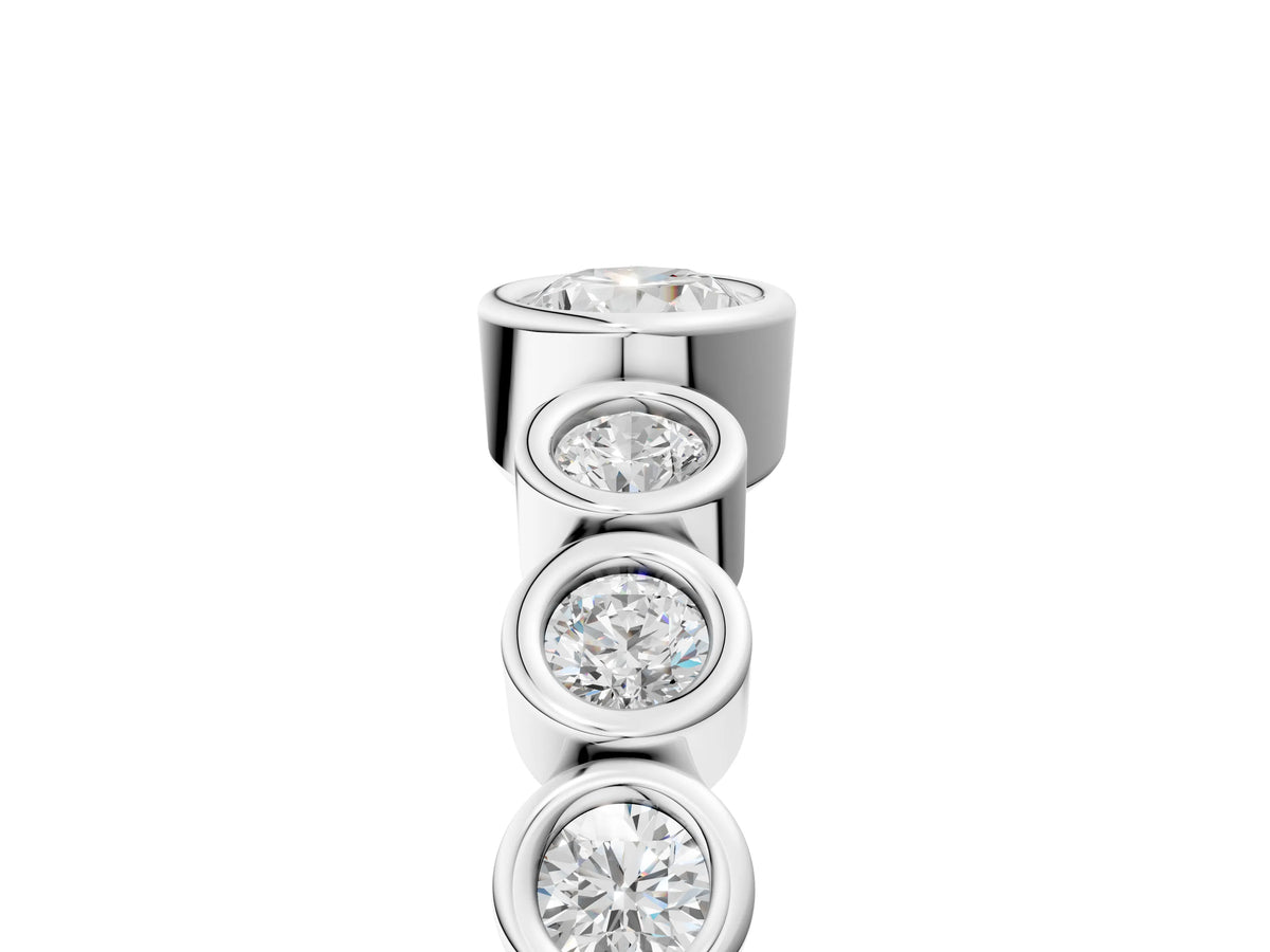 Platinum Bezel Set Oval Diamond Half Eternity Band_17