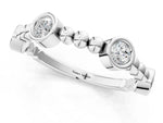Platinum Bezel Set Round Diamond Beaded Band_13