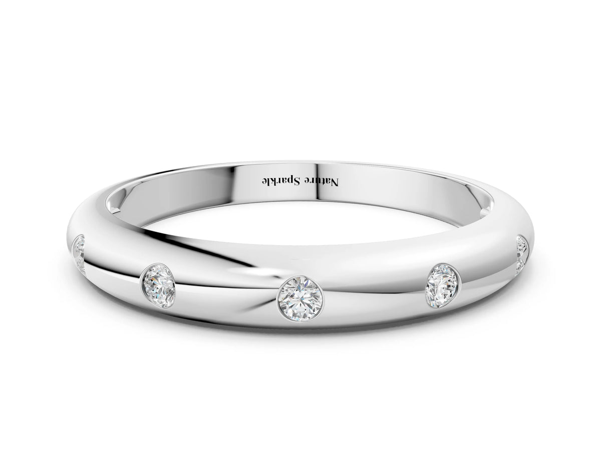 Platinum Bezel Set Round Diamond Comfort Fit Band_12