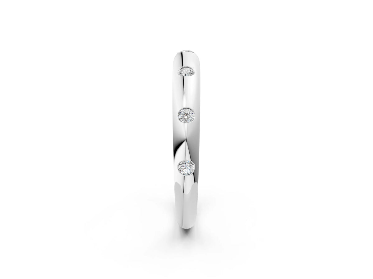 Platinum Bezel Set Round Diamond Comfort Fit Band_14