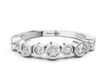 Platinum Bezel Set Round Diamond Half Eternity Band_12