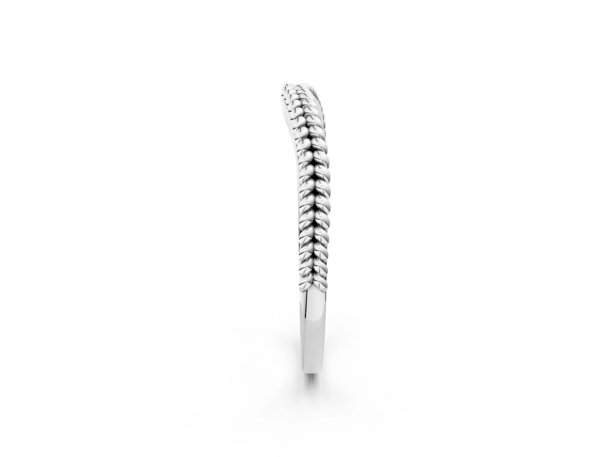 Platinum Braided Milgrain White Gold Contour Band_14