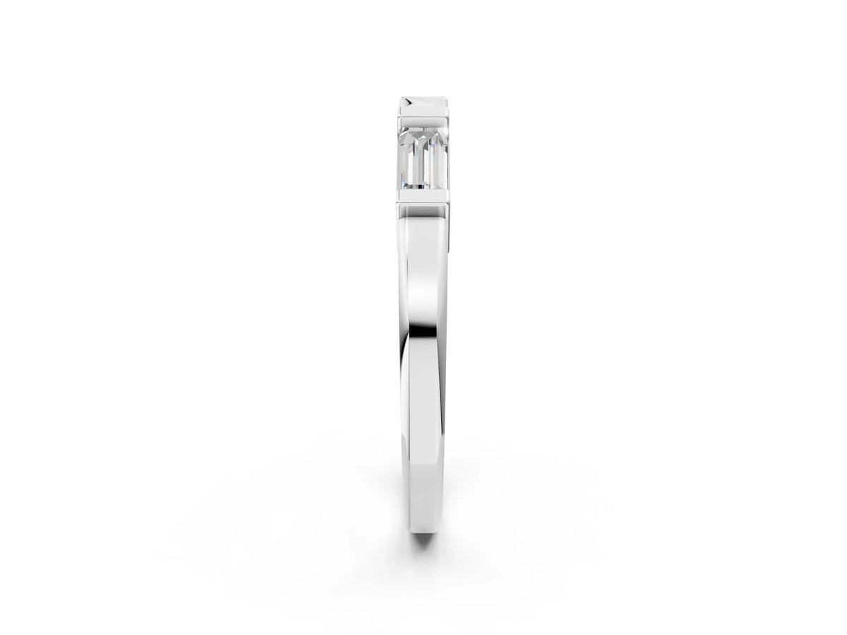 Platinum Channel Set Baguette Diamond Flat Band with Bar Prong Setting_14