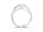 Platinum Channel Set Baguette Diamond Flat Band with Bar Prong Setting_15