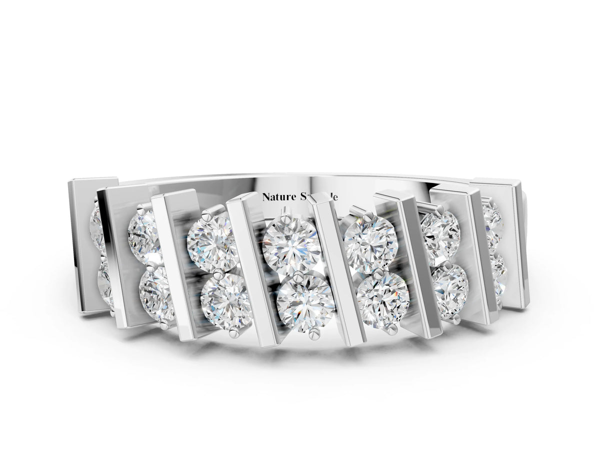 Platinum Channel Set Round Diamond Anniversary Band with Vertical Prongs_12