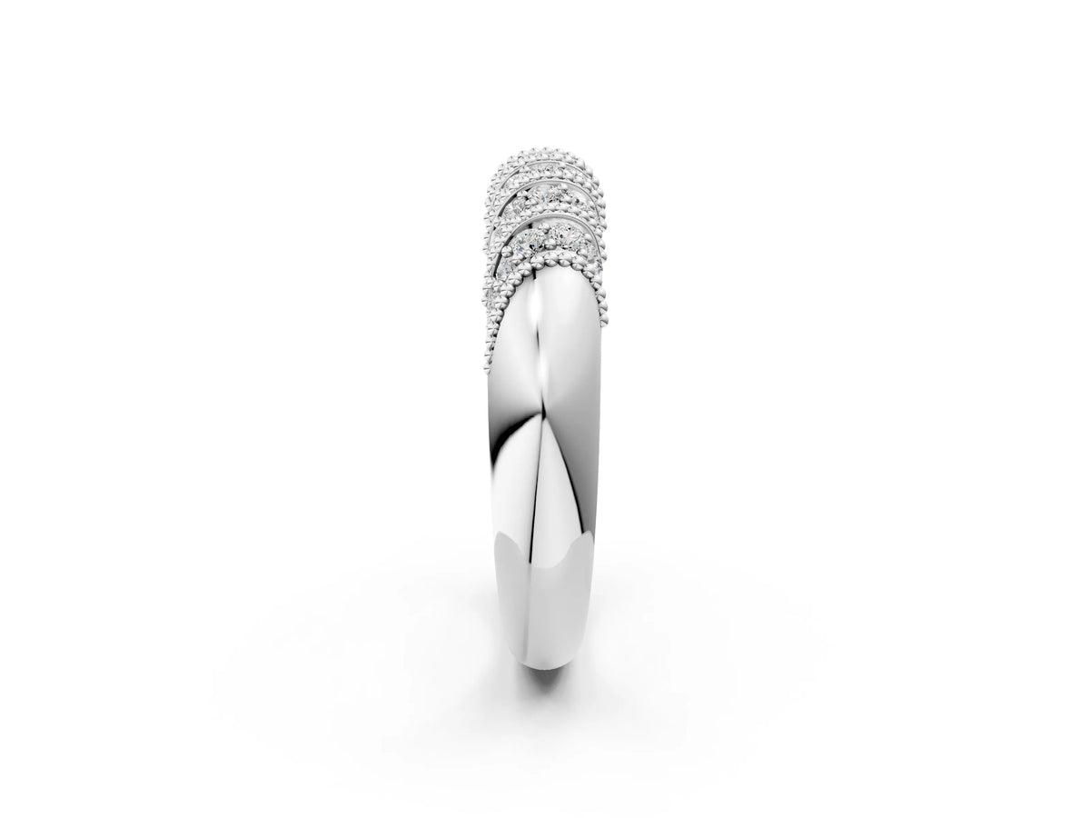 Platinum Channel Set Round Diamond Dome Band_14