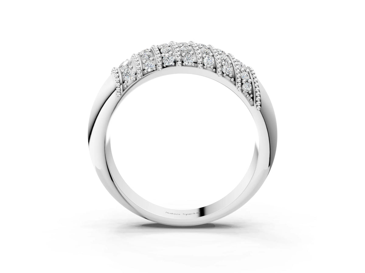Platinum Channel Set Round Diamond Dome Band_15