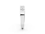 Platinum Channel Set Round Diamond Flat Band with Prong Setting_14