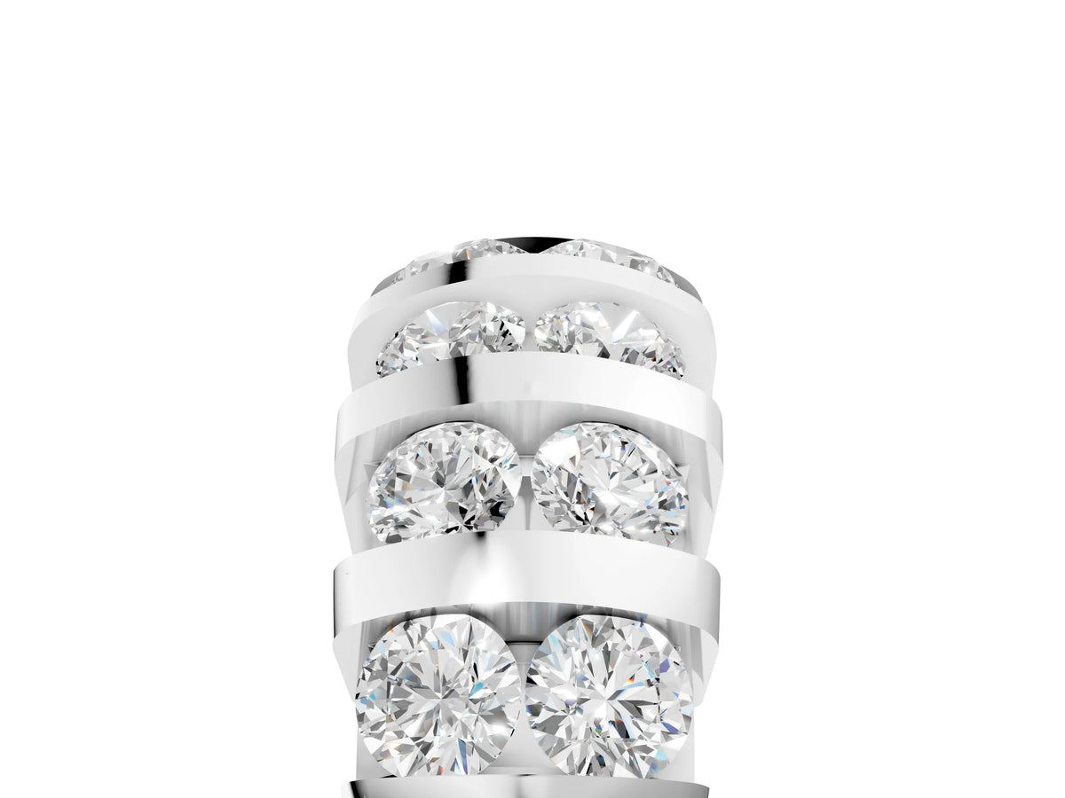 Platinum Channel-Set Round Diamond Multi-Row Band_11