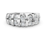 Platinum Channel-Set Round Diamond Multi-Row Band_6