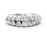Platinum Channel Set Round Diamond Multi-Row Band_6