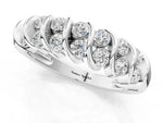 Platinum Channel Set Round Diamond Multi-Row Band_7