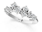 Platinum Cluster Diamond Round Cut White Gold Band with Prong Setting_13