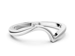 Platinum Curved Solitaire Band with Round Stone Setting_12