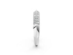 Platinum Double Row Pavé Round Diamond White Gold Band with Shared Prong Setting_14