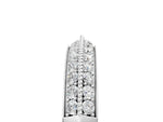 Platinum Double Row Pavé Round Diamond White Gold Band with Shared Prong Setting_17