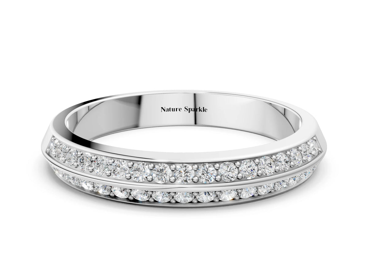 Platinum Double Row Round Diamond Channel Set Eternity Band_12