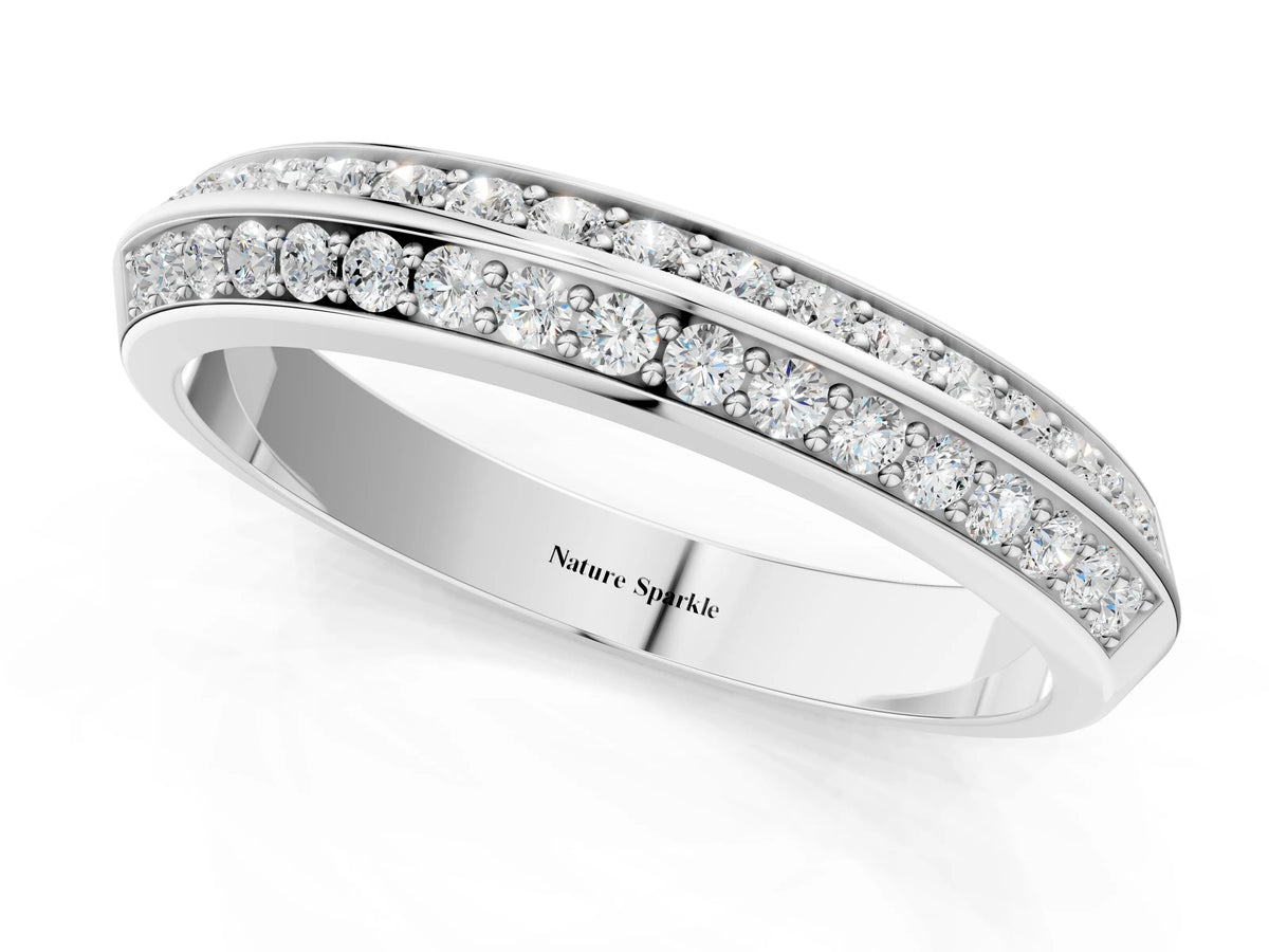 Platinum Double Row Round Diamond Channel Set Eternity Band_13