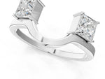 Platinum Dual Round Diamond Open Band Ring with Prong Setting_7