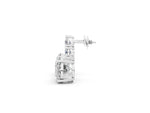 Platinum East-West Oval Diamond Cluster Stud Earrings with Round Diamond Accents_3