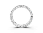 Platinum Emerald Cut Diamond Eternity Band with Shared Prong Setting_15