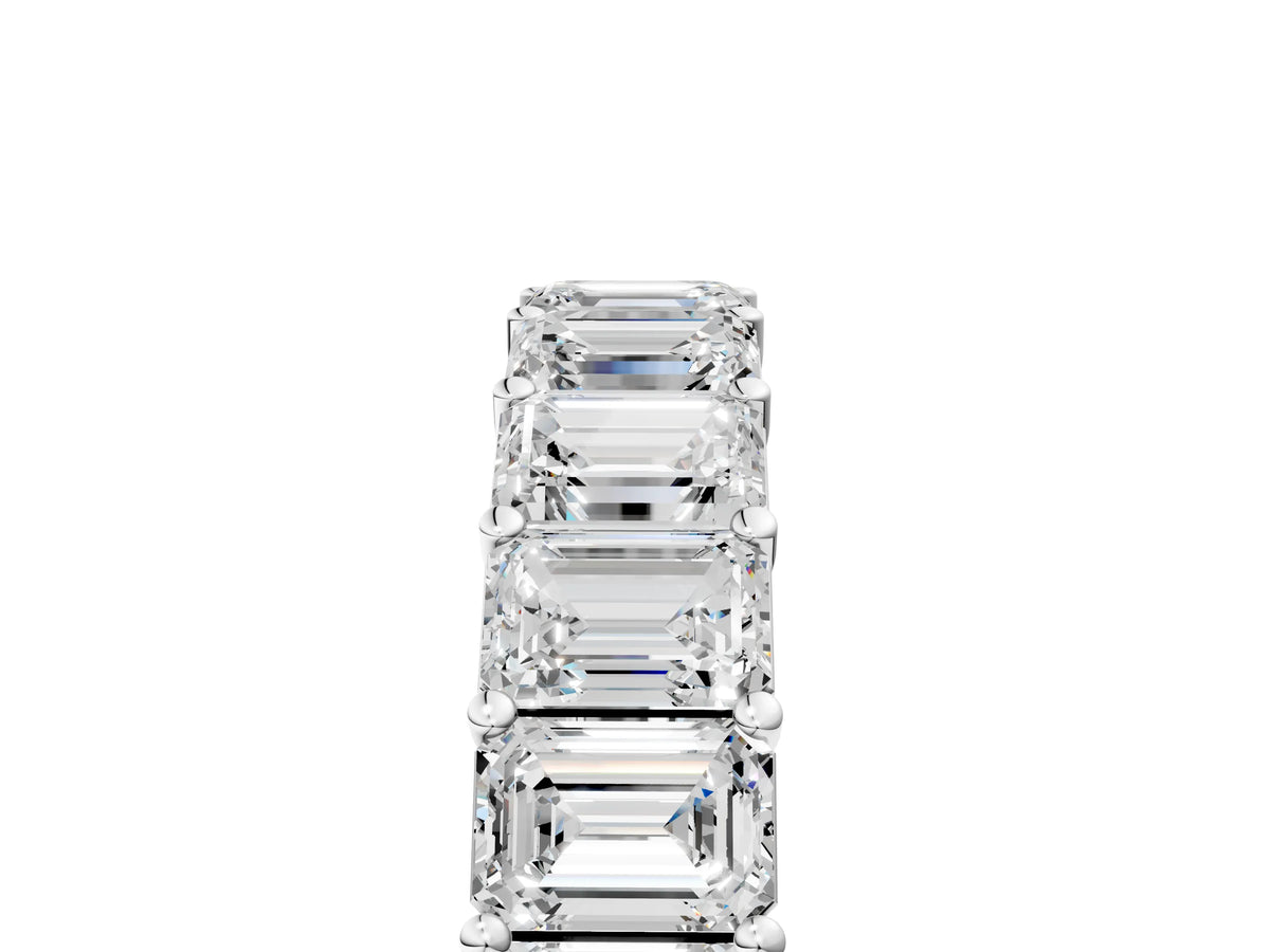 Platinum Emerald Cut Diamond Eternity Band with Shared Prong Setting_17