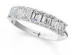 Platinum Emerald Cut Diamond Prong-Set Half Eternity Band_7