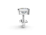 Platinum Emerald Cut Diamond Stud Earrings_5