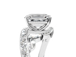 Platinum Emerald Cut Solitaire with Pavé Twist Band and Four-Prong Setting_11