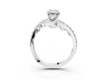 Platinum Emerald Cut Solitaire with Pavé Twist Band and Four-Prong Setting_9