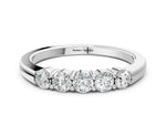 Platinum Five-Stone Round Diamond Channel Set Band with Shared Prong Setting_12