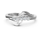 Platinum Five-Stone Round Diamond Crossover Band with Prong Setting_6