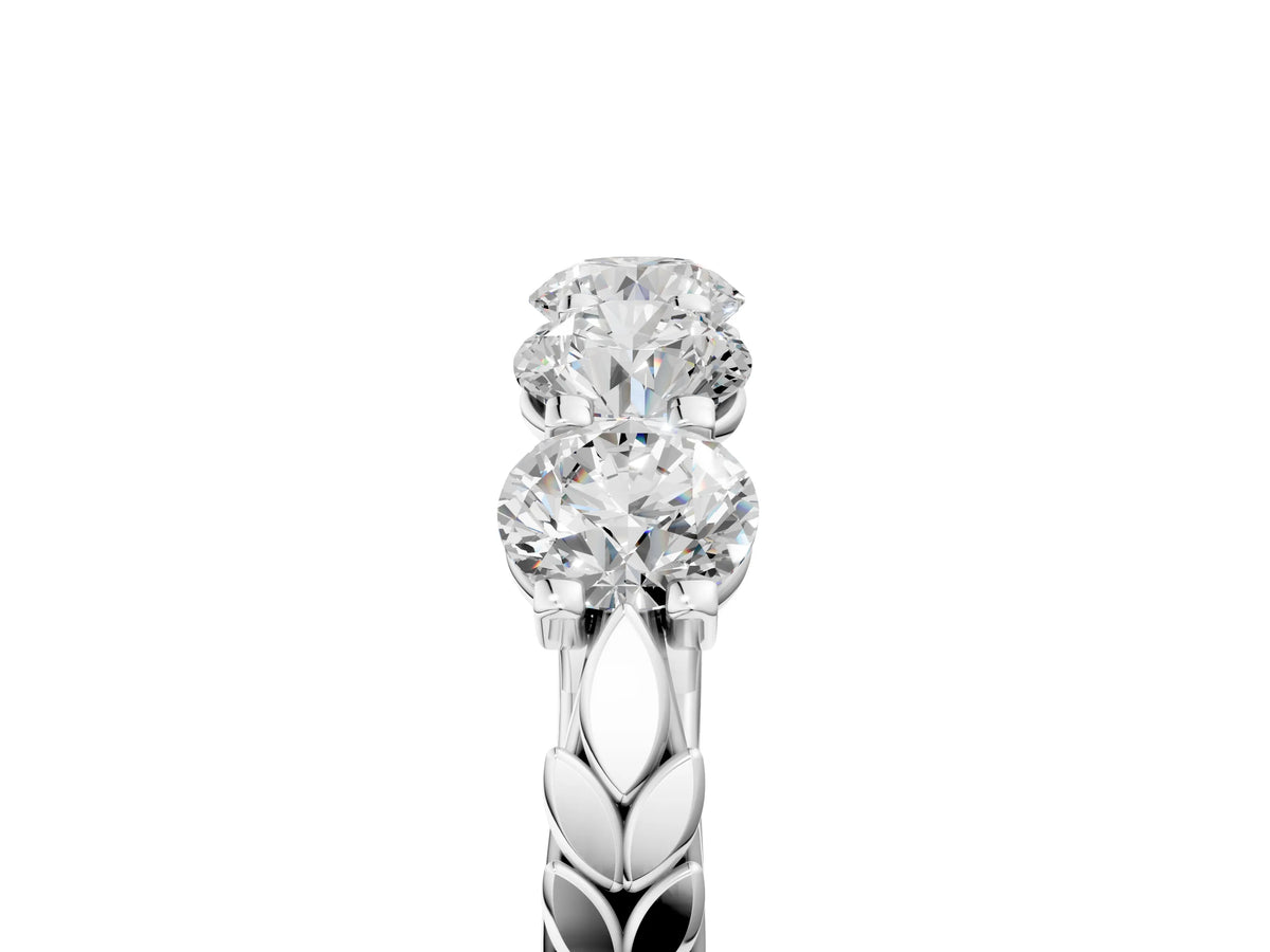 Platinum Five-Stone Round Diamond Prong-Set Band_17