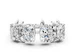 Platinum Four-Stone Elongated Cushion Diamond Band with Nature-Inspired Prong Setting_12