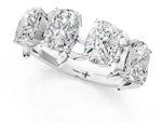 Platinum Four-Stone Elongated Cushion Diamond Band with Nature-Inspired Prong Setting_13