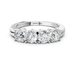 Platinum Four-Stone Round Cut Diamond Prong-Set White Gold Band_12