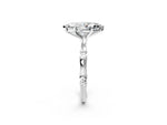 Platinum Marquise Cut Solitaire Diamond Ring with Bamboo Band and Four-Prong Setting_14