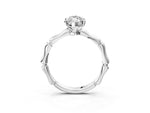 Platinum Marquise Cut Solitaire Diamond Ring with Bamboo Band and Four-Prong Setting_15