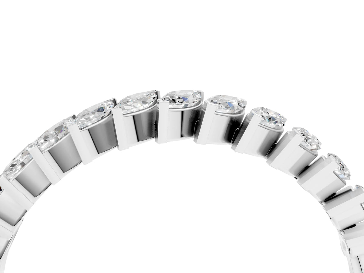 Platinum Marquise Diamond Half-Eternity Band with Shared Prong Setting_16