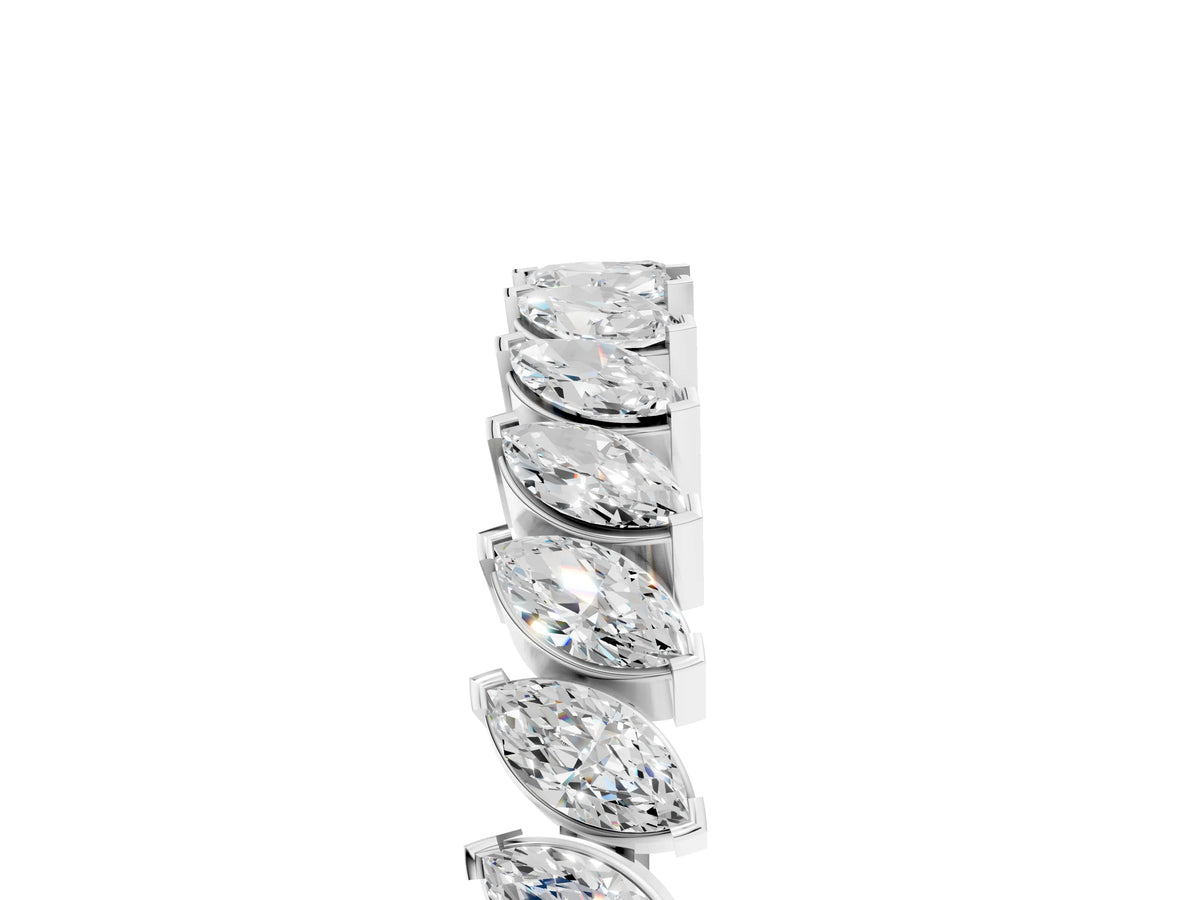 Platinum Marquise Diamond Half-Eternity Band with Shared Prong Setting_17