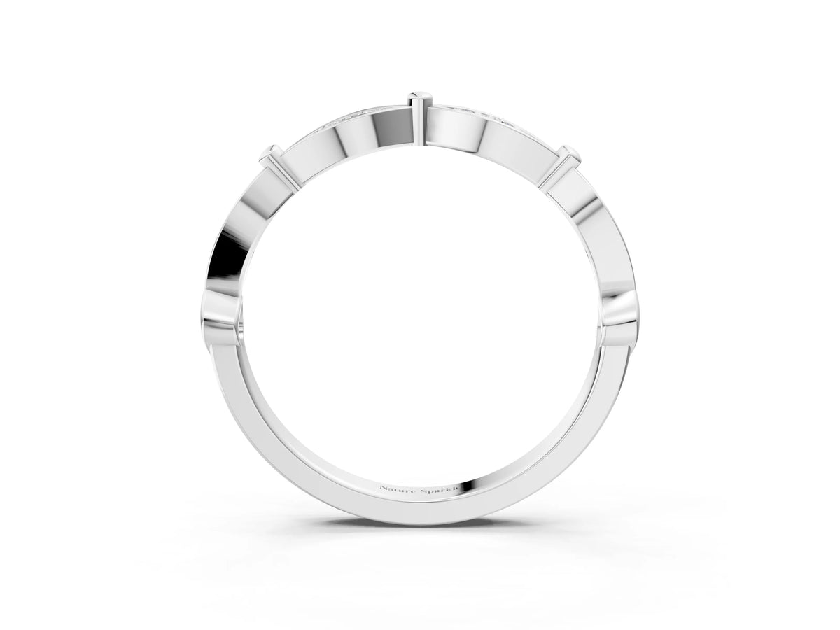 Platinum Marquise Diamond Pavé Eternity Band with Bezel Setting_15
