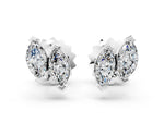 Platinum Marquise Diamond Two Stone Stud Earrings_6