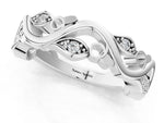Platinum Marquise Diamond Vine Eternity Band with Bezel Setting_13