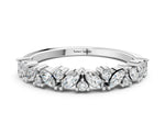 Platinum Marquise and Round Diamond Vine Eternity Band with Prong Setting_6