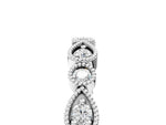 Platinum Milgrain Bezel Set Pear and Round Diamond Eternity Band_17