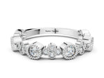 Platinum Milgrain Bezel Set Round Diamond Cluster Eternity Band_12